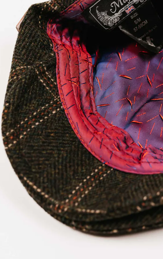 Olijfgroene Flat Cap van twill-ruit - photo 2
