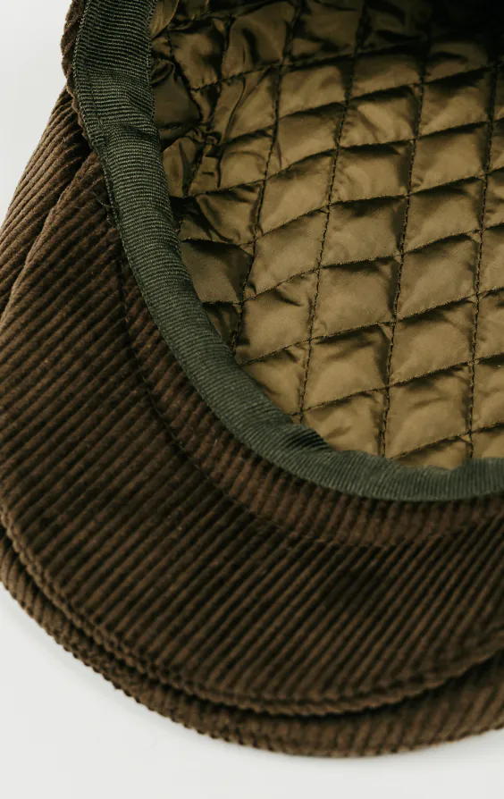 Olijfgroene klassieke corduroy Flat Cap - photo 2