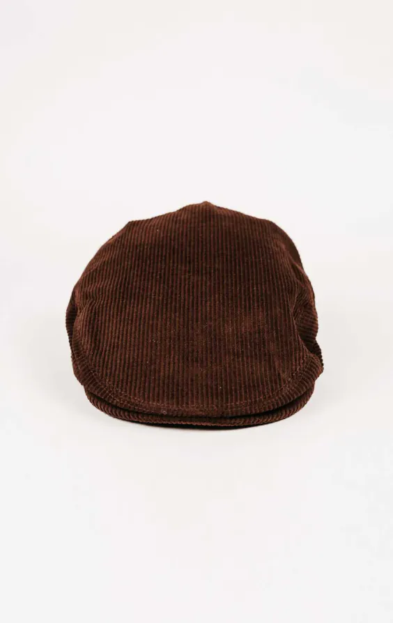 Bruine klassieke corduroy Flat Cap - photo 1
