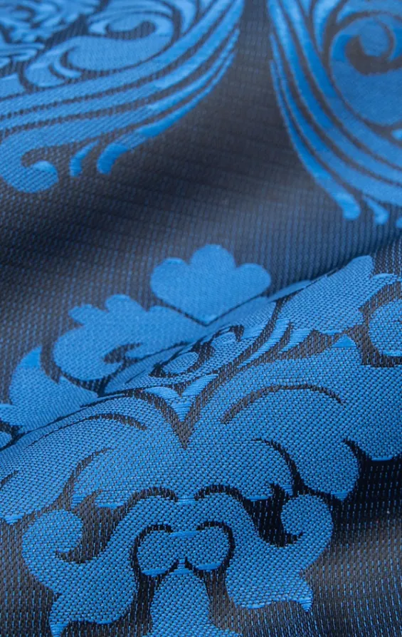 Blauw Jaquard Pochet met Victoriaans Patroon - photo 1