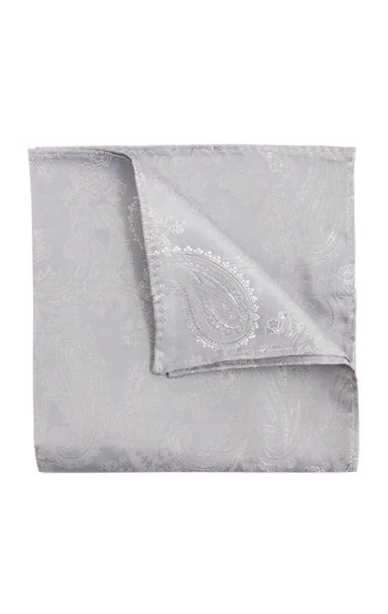 Zilveren paisley pochet