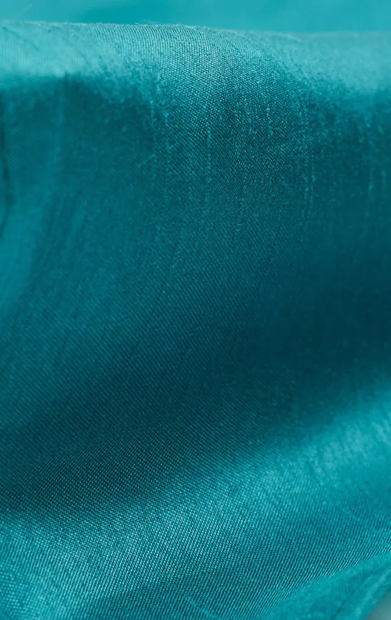 Turkoois Polyester Dupion Pochet - photo 2