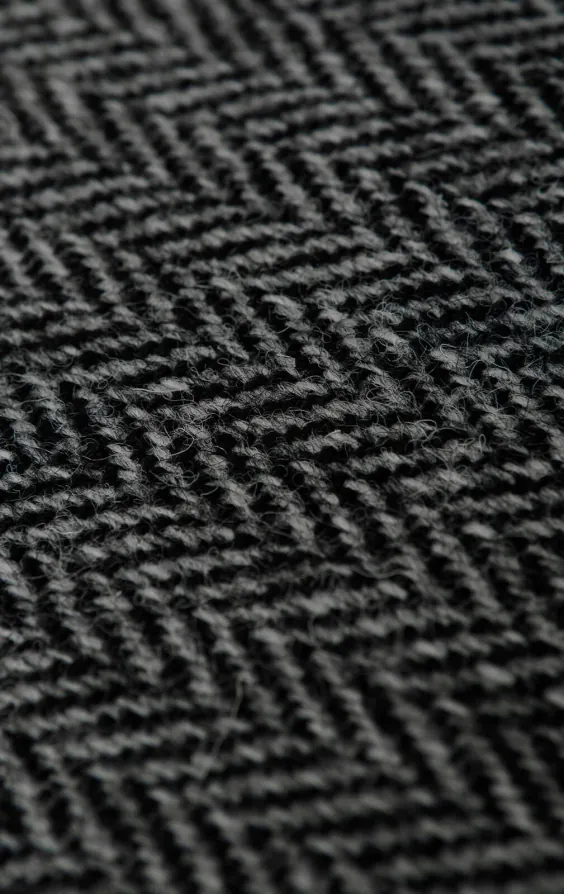 Harris Tweed zwart & grijs visgraat gilet - photo 3