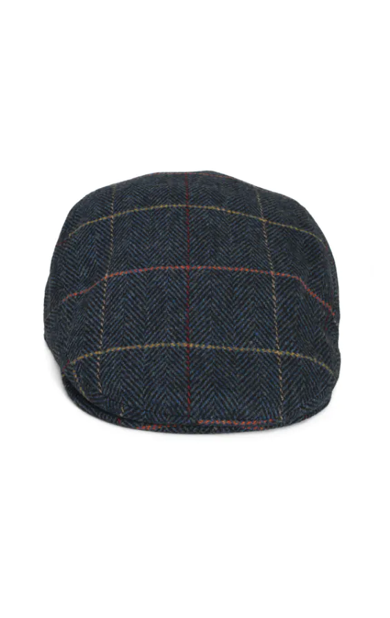 Platte pet van donkerblauw geruit tweed - photo 1