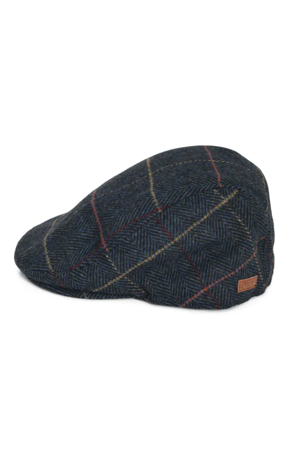 Platte pet van donkerblauw geruit tweed - photo 2