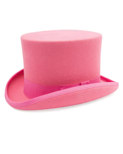 Pink 100% wollen klassieke hoge hoed