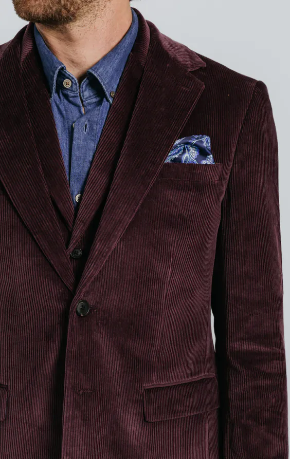 Bordeaux rood corduroy 3-delig pak - photo 4