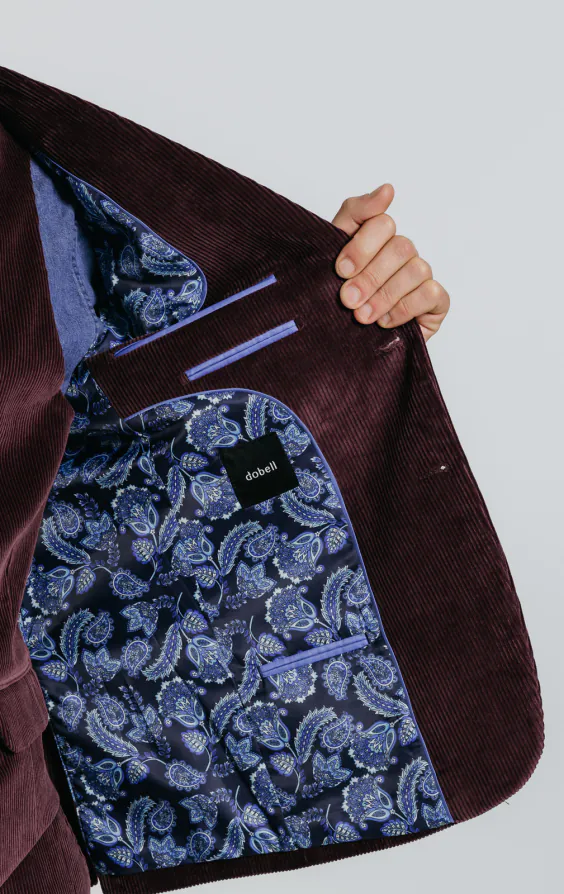 Bordeaux rood corduroy 3-delig pak - photo 5