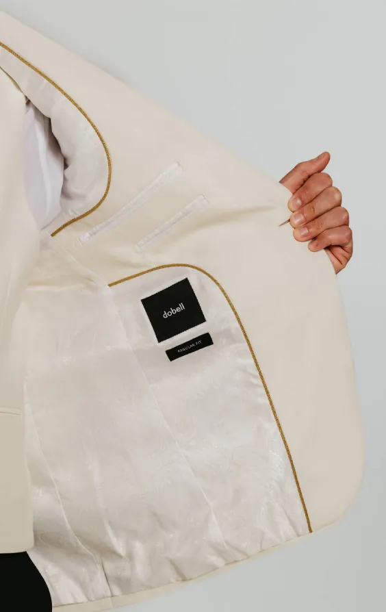 Witte smoking jas met revers kraag - photo 4