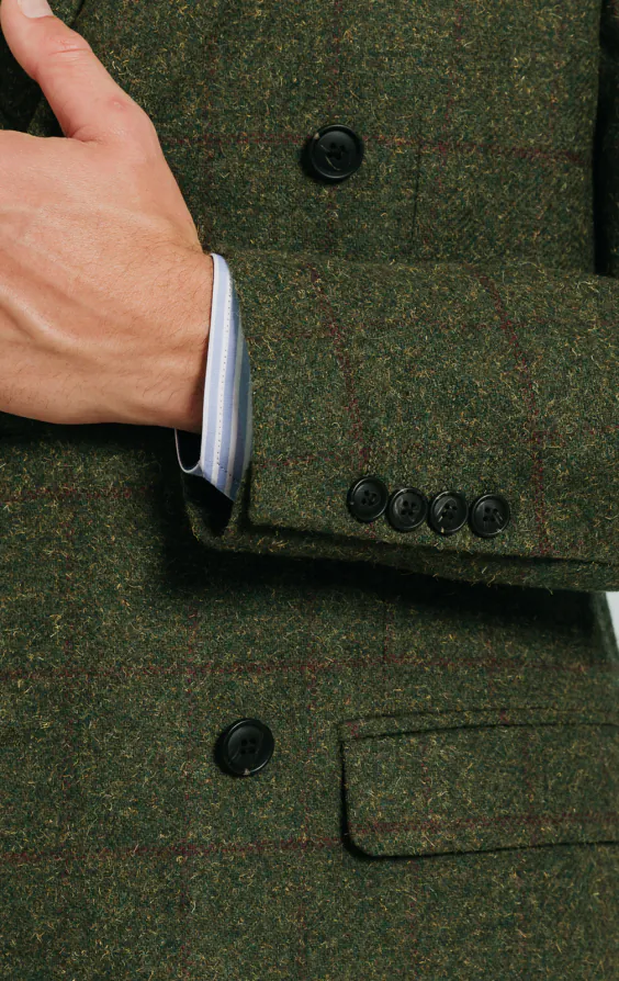Groen groot geruit tweed double breasted kostuum - photo 2 Groen groot geruit tweed double breasted kostuum - photo 2