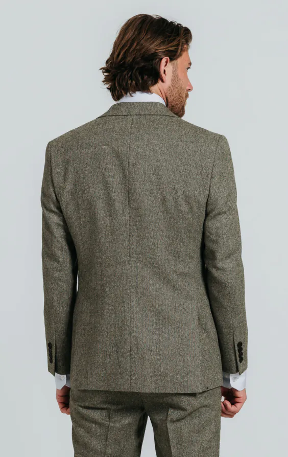 Sage groen visgraat tweed colbert - photo 1 Sage groen visgraat tweed colbert - photo 1