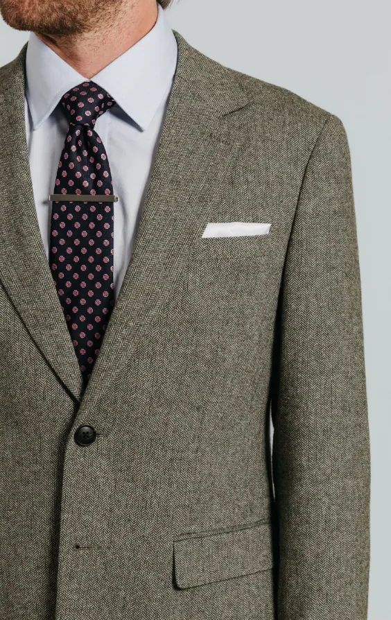 Sage groen visgraat tweed colbert - photo 3 Sage groen visgraat tweed colbert - photo 3