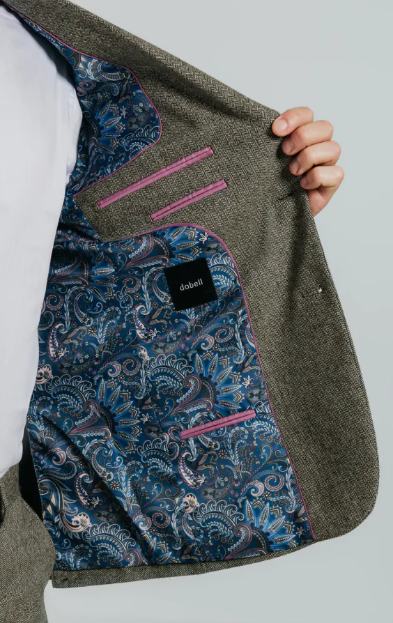 Sage groen visgraat tweed colbert - photo 4 Sage groen visgraat tweed colbert - photo 4