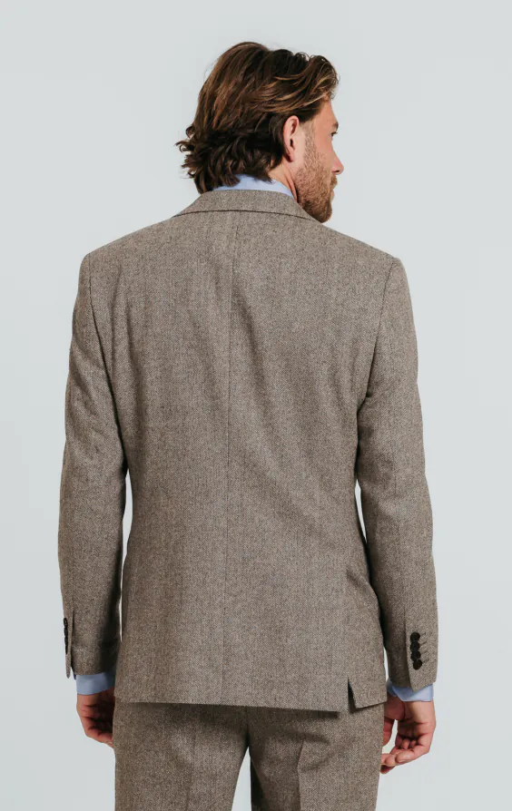 Bruin visgraat tweed colbert - photo 1 Bruin visgraat tweed colbert - photo 1