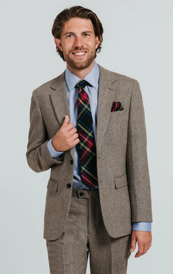 Bruin visgraat tweed colbert Bruin visgraat tweed colbert