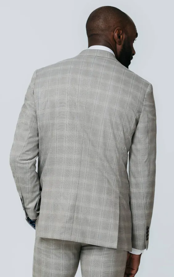Taupe geruit pak met piek revers - photo 5 Taupe geruit pak met piek revers - photo 5