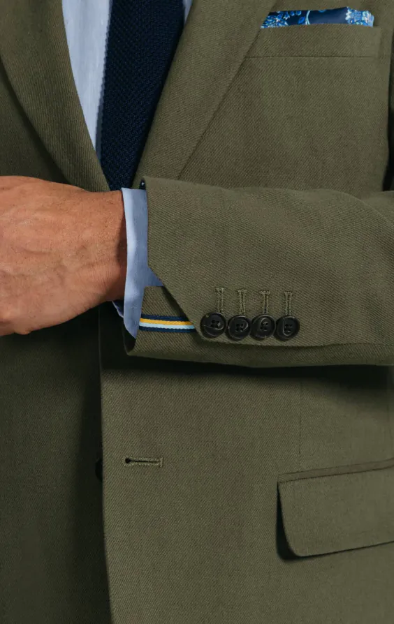 Groen linnen twill colbert - photo 3