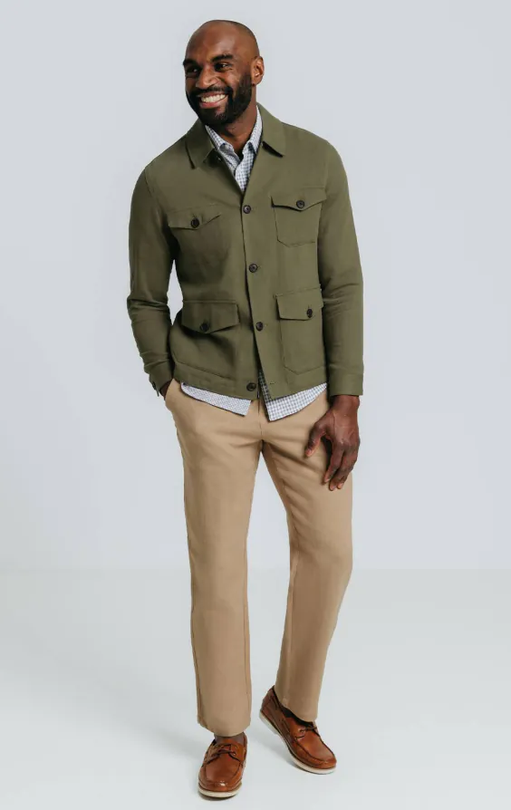 Groen linnen twill safarijasje - photo 3