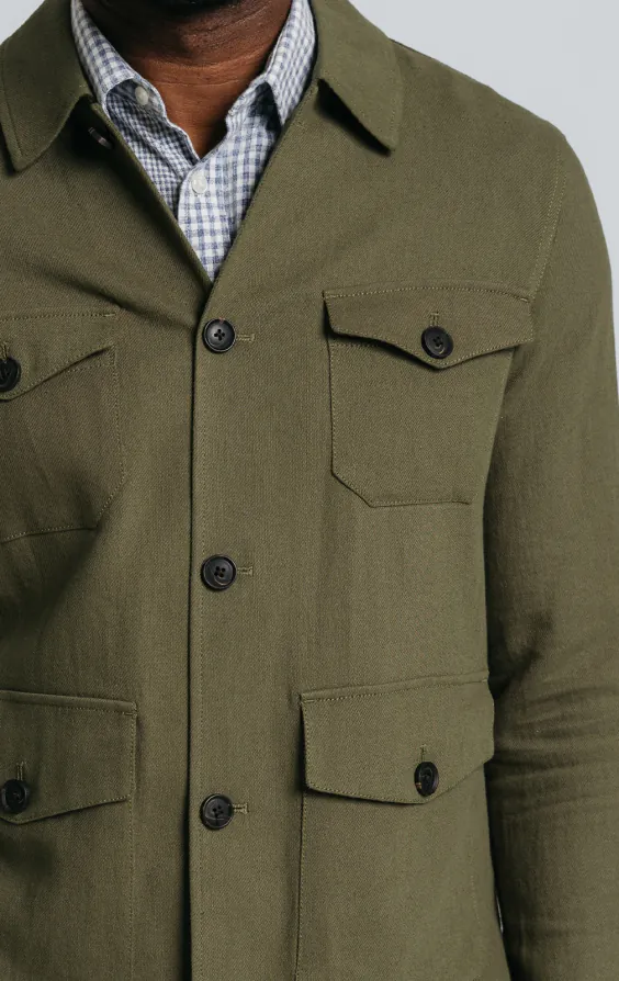 Groen linnen twill safarijasje - photo 5