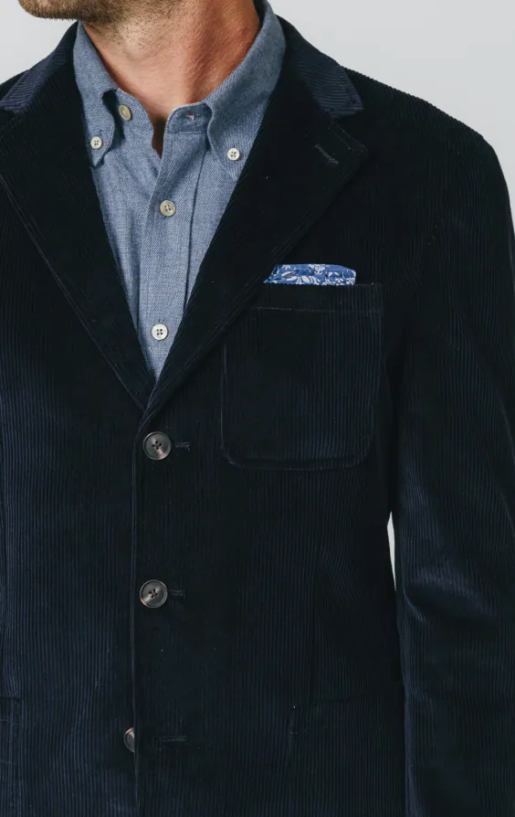 Marine blauw corduroy colbert met opgezette zakken - photo 3 Marine blauw corduroy colbert met opgezette zakken - photo 3