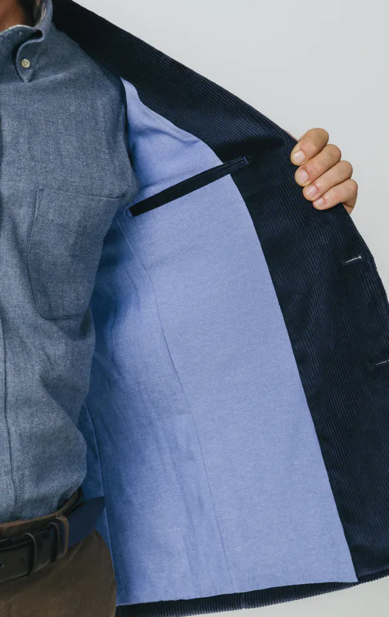 Marine blauw corduroy colbert met opgezette zakken - photo 4 Marine blauw corduroy colbert met opgezette zakken - photo 4