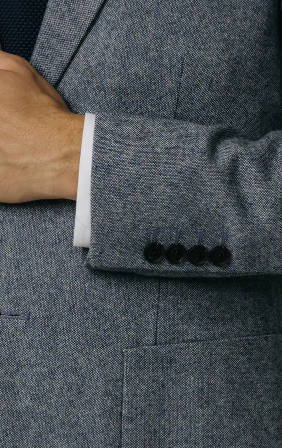 Blauw Donegal tweed colbert - photo 2 Blauw Donegal tweed colbert - photo 2