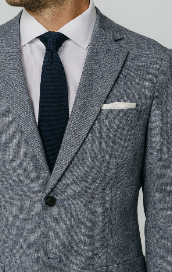 Blauw Donegal tweed colbert - photo 3 Blauw Donegal tweed colbert - photo 3