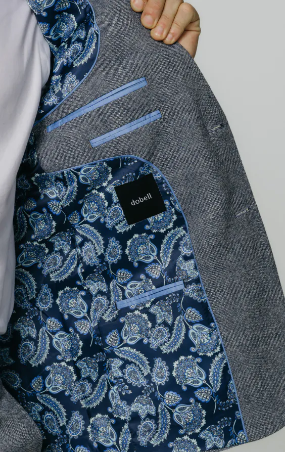 Blauw Donegal tweed kostuum - photo 4 Blauw Donegal tweed kostuum - photo 4