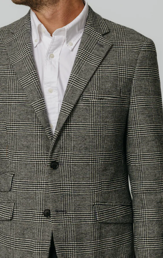 Zwart en crèmekleurig Prince of Wales geruite tweed jasje - photo 3 Zwart en crèmekleurig Prince of Wales geruite tweed jasje - photo 3