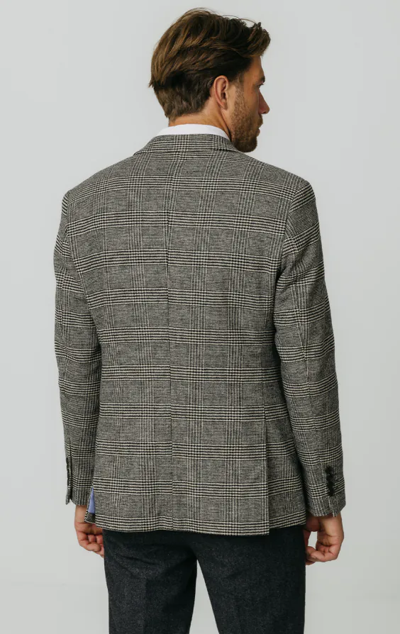 Zwart en crèmekleurig Prince of Wales geruite tweed jasje - photo 5 Zwart en crèmekleurig Prince of Wales geruite tweed jasje - photo 5