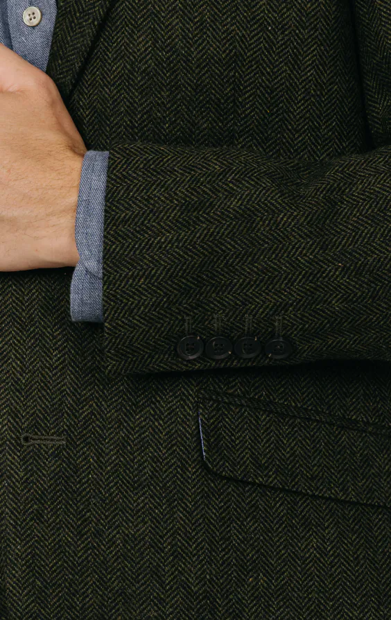 Groen visgraat tweed jasje - photo 2 Groen visgraat tweed jasje - photo 2