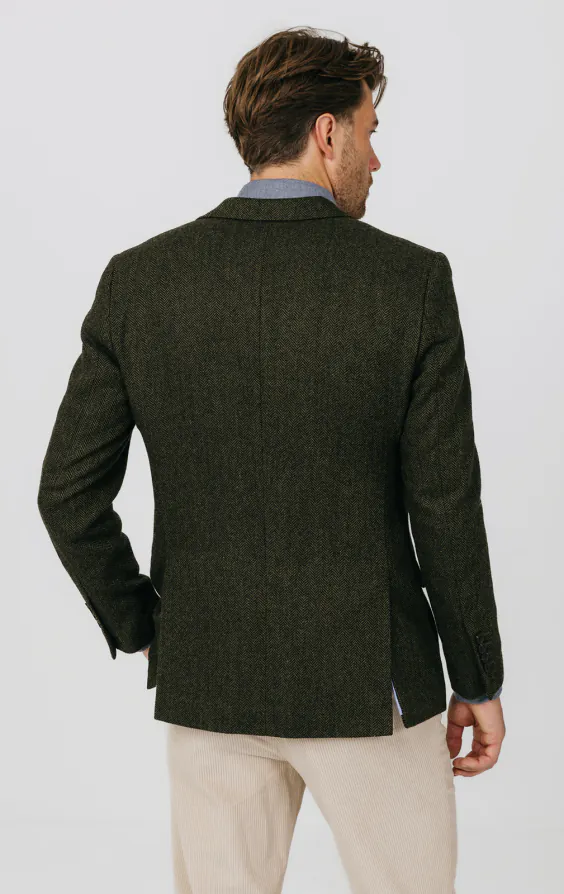 Groen visgraat tweed jasje - photo 5 Groen visgraat tweed jasje - photo 5
