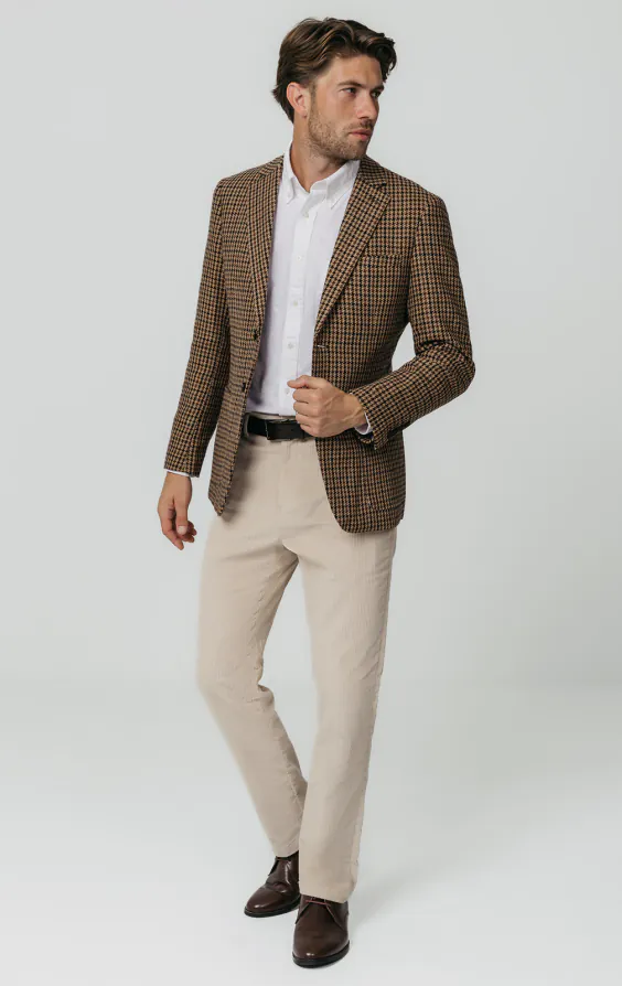 Bruin houndstooth tweed jasje - photo 1 Bruin houndstooth tweed jasje - photo 1