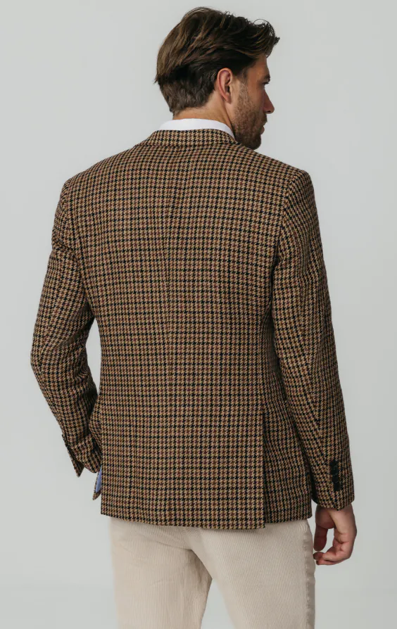 Bruin houndstooth tweed jasje - photo 5 Bruin houndstooth tweed jasje - photo 5