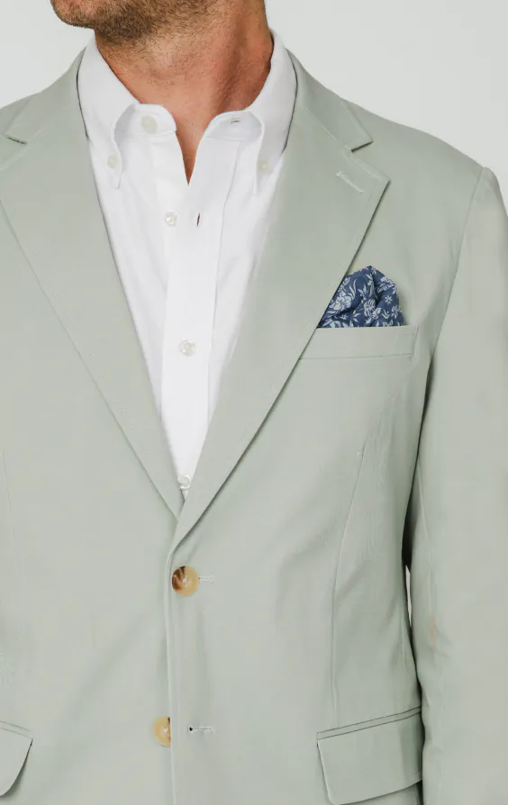 Sage groen katoenen twill jasje - photo 3 Sage groen katoenen twill jasje - photo 3