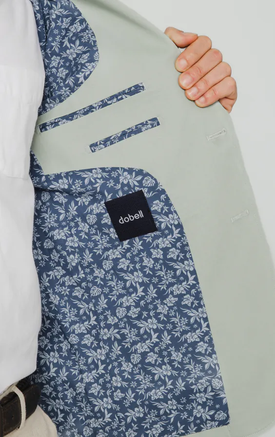 Sage groen katoenen twill jasje - photo 4 Sage groen katoenen twill jasje - photo 4