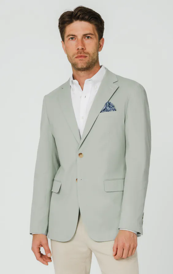 Sage groen katoenen twill jasje Sage groen katoenen twill jasje