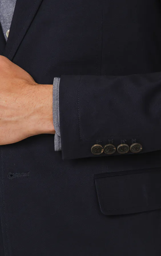 Marineblauw katoenen twill jasje - photo 2 Marineblauw katoenen twill jasje - photo 2