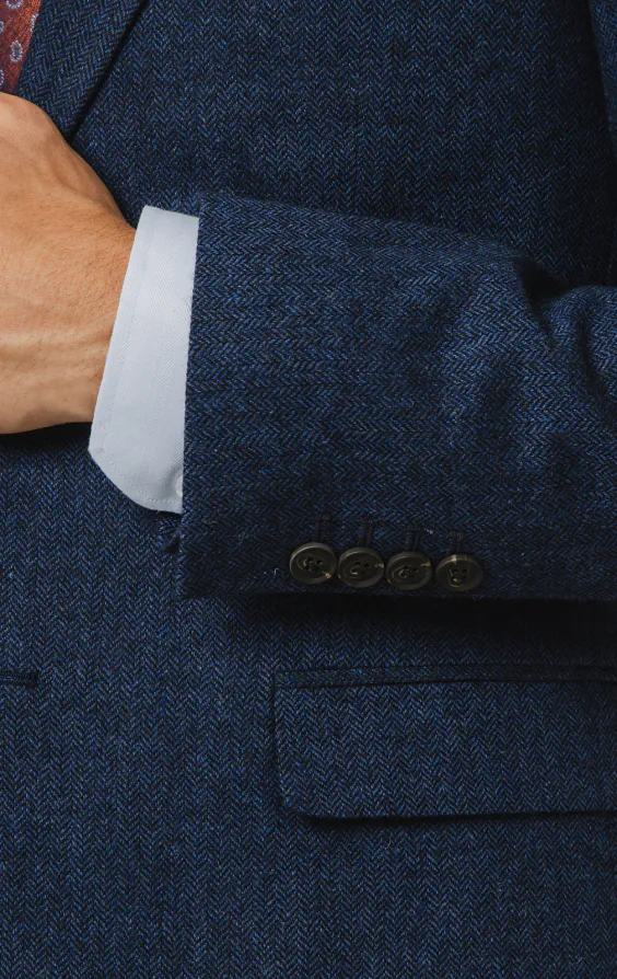 Blauw visgraat tweed colbert - photo 2 Blauw visgraat tweed colbert - photo 2