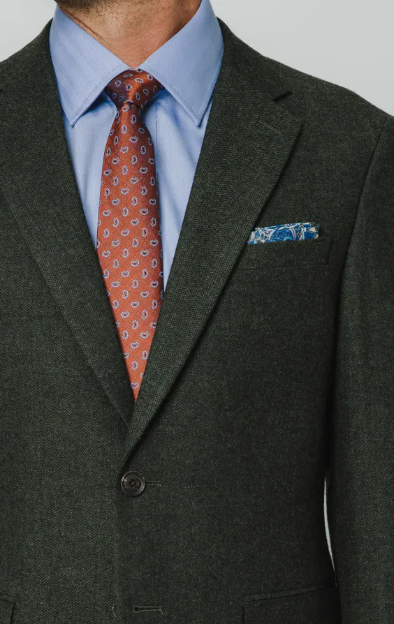 Donkergroen visgraat tweed colbert - photo 3