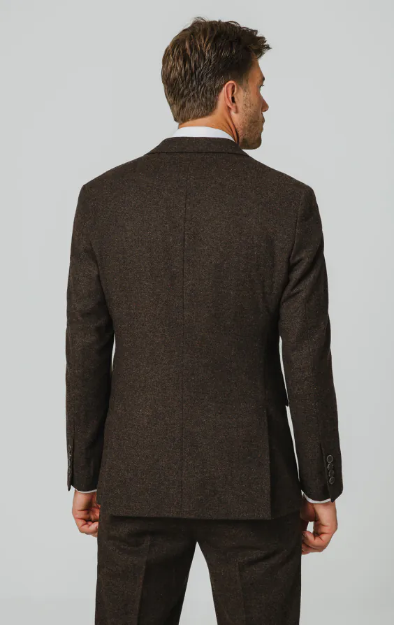 Donkerbruin Donegal tweed kostuum - photo 5
