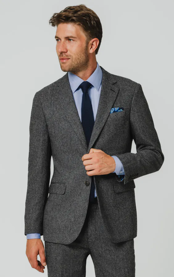 Grijs visgraat tweed colbert Grijs visgraat tweed colbert