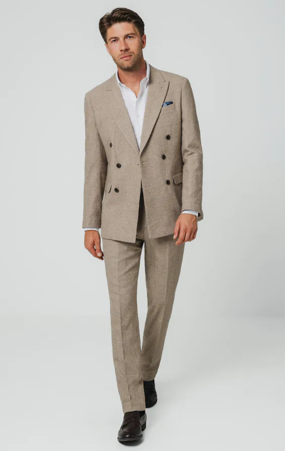 Camel bruin twill tweed colbert - photo 1