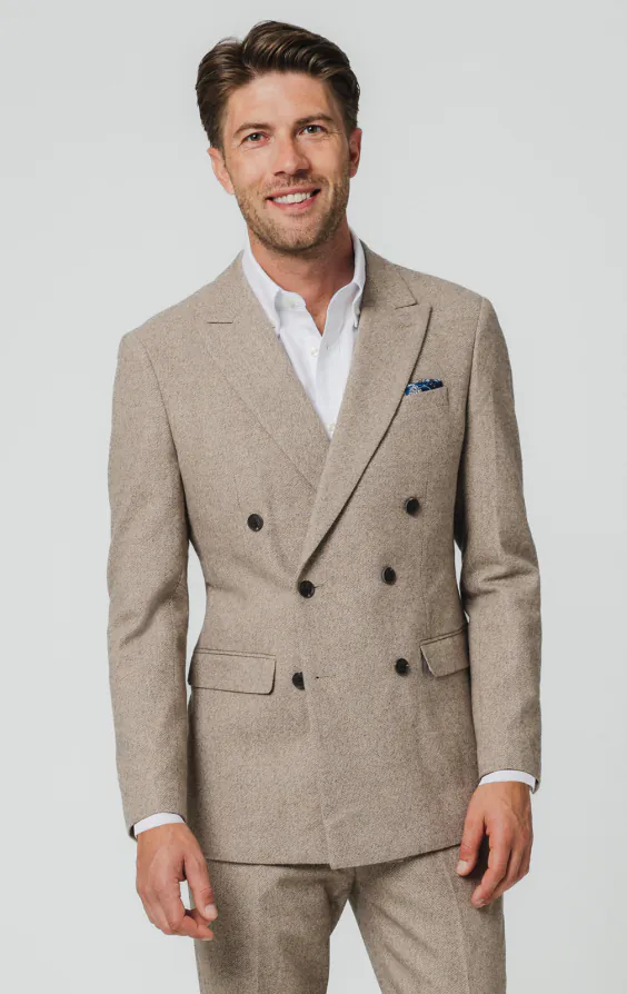 Camel bruin twill tweed colbert