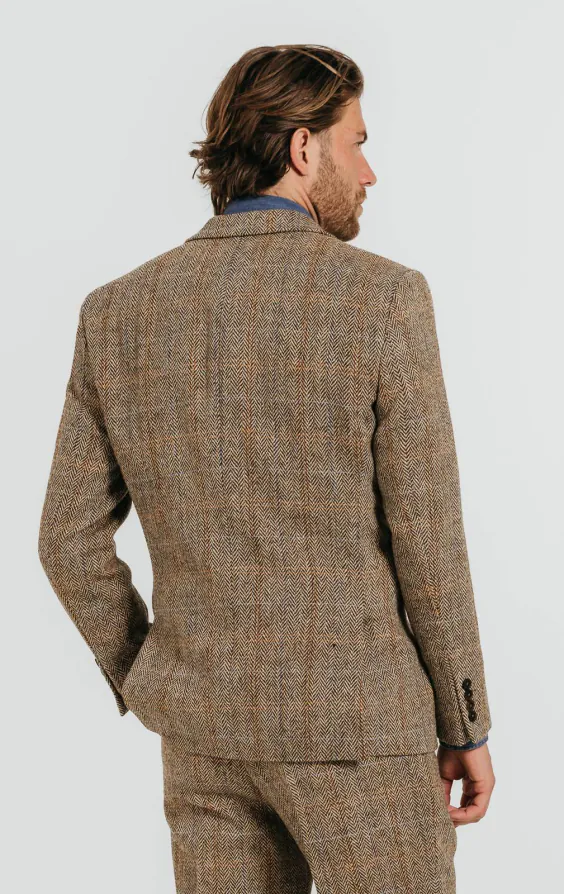 Harris Tweed bruin groot geruit kostuum - photo 2 Harris Tweed bruin groot geruit kostuum - photo 2