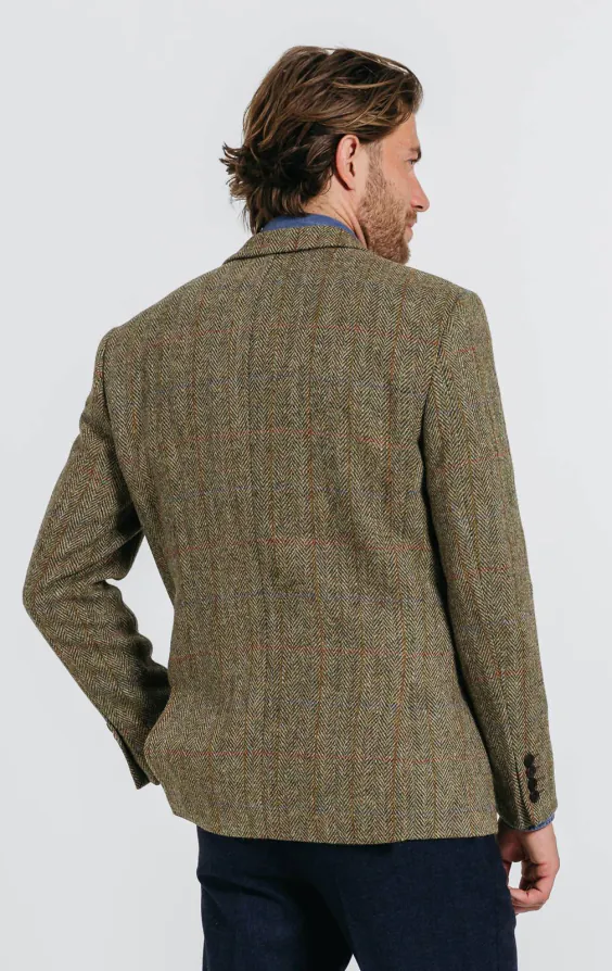 Harris Tweed groen geruit tweed colbert - photo 1