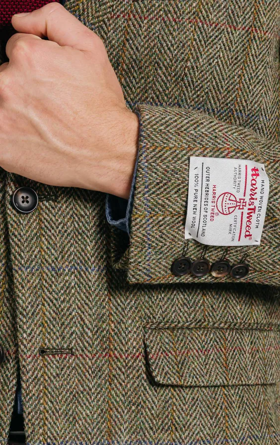 Harris Tweed groen geruit tweed colbert - photo 2