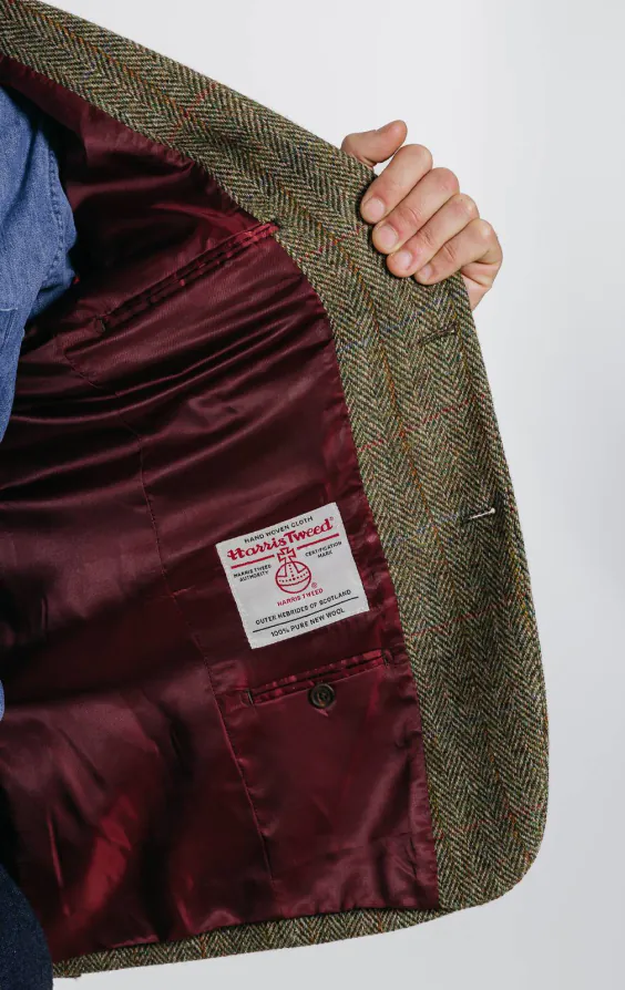 Harris Tweed groen geruit tweed colbert - photo 4