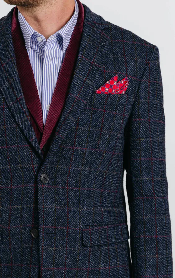 Harris Tweed donkerblauw geruit tweed colbert - photo 6 Harris Tweed donkerblauw geruit tweed colbert - photo 6