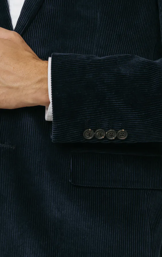 Marine blauw corduroy colbert - photo 2 Marine blauw corduroy colbert - photo 2